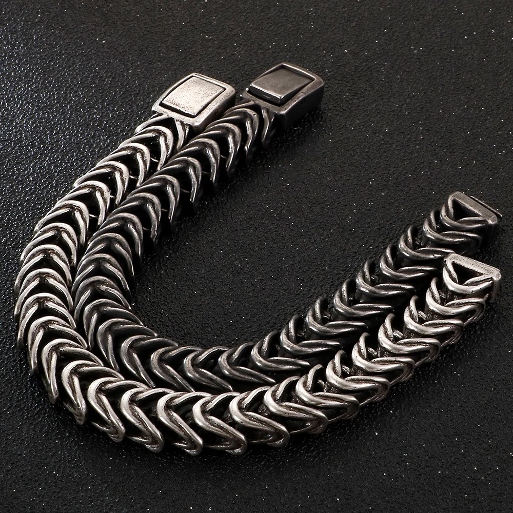 Прямая поставка с фабрики ретро браслет мужские черные старые серебряные