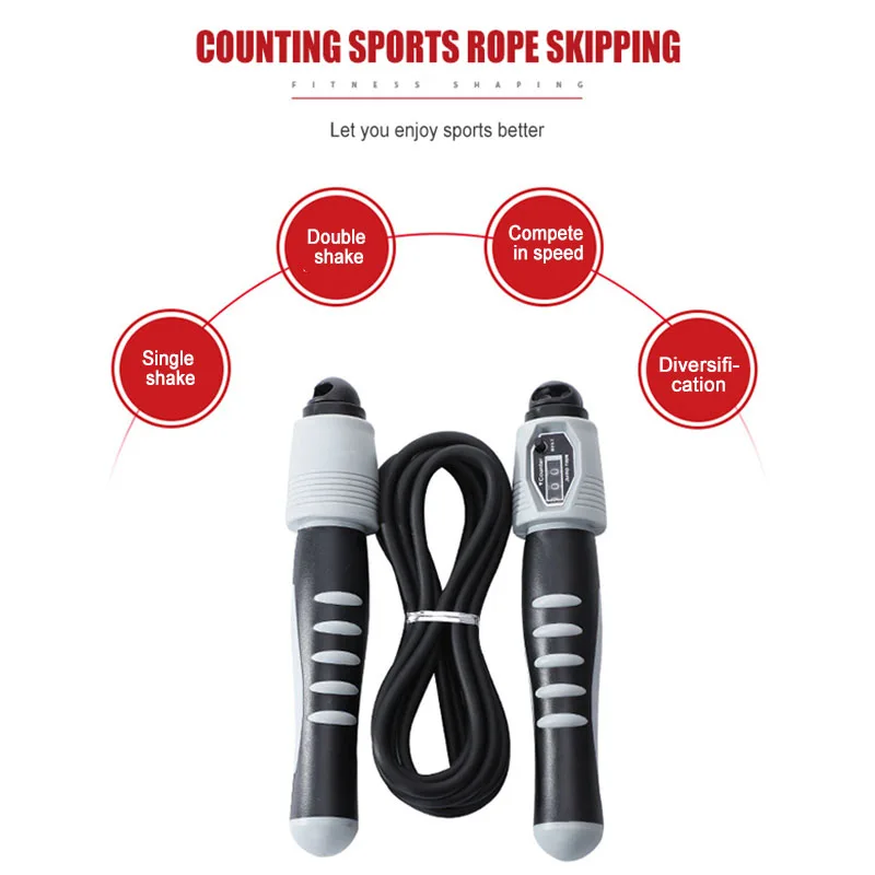 

Скакалка с счетчиком для снижения жира и потери веса, оборудование для фитнеса с пвх ручкой, регулируемый счетчик 2,8 м, скакалка