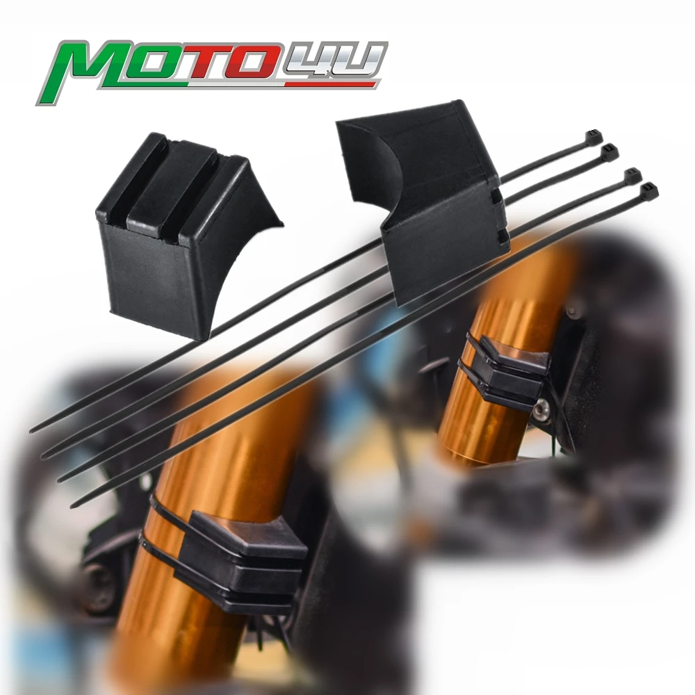 2PCS Universal Rubber Motorcycle Steering Limiter Blocks Protection Drop Accessories Prevents Frame Broken