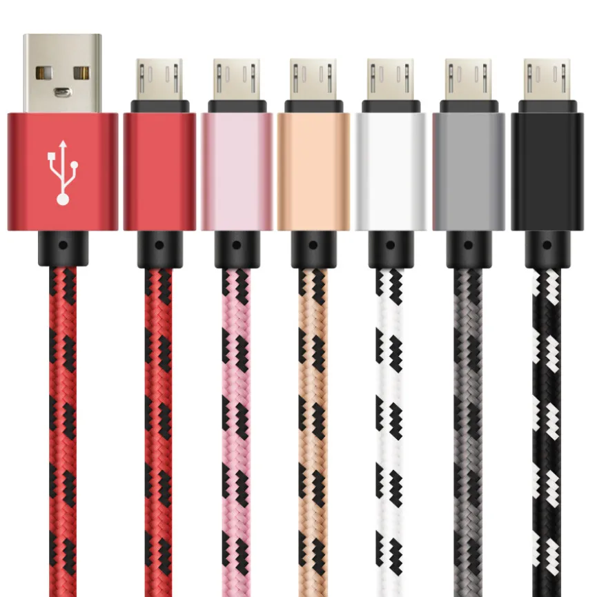 

10 шт 1m 2m 3M USB кабель с Micro USB кабель 5pin для зарядного устройства с синхронизацией ткань мобильный телефон кабели для ОС Android Samsung, Huawei, Xiaomi, HTC, LG, ...