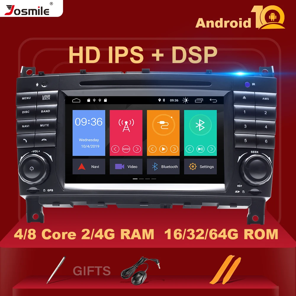 4 ГБ 64 2 Din Android 10 Автомобильный мультимедийный DVD для Mercedes Benz/W203 W209 W219 W169 A160 C180 C200 C230