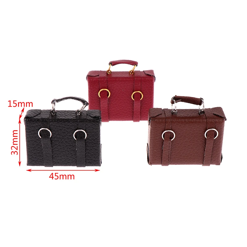 

1:12 Dollhouse Miniature Leather Suitcase Mini Doll Luggage Box Doll Purses For Doll