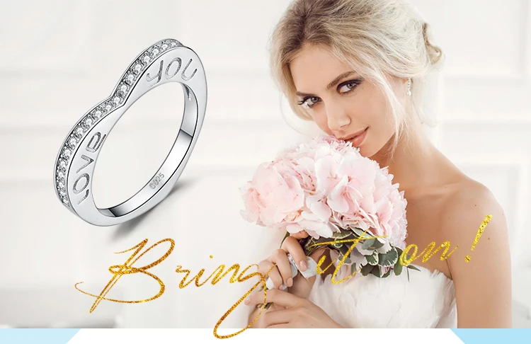 JewelryPalace люблю тебя набор канала круглый, кубический цирконий обручальное кольцо с сердцем 925 пробы серебро для годовщины помолвки подарок Вечерние