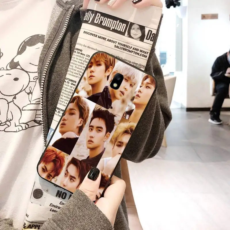 EXO черный чехол для мобильного телефона Samsung J2 J200 J4Plus J5Prime J6 J7 J2prime J2Pro