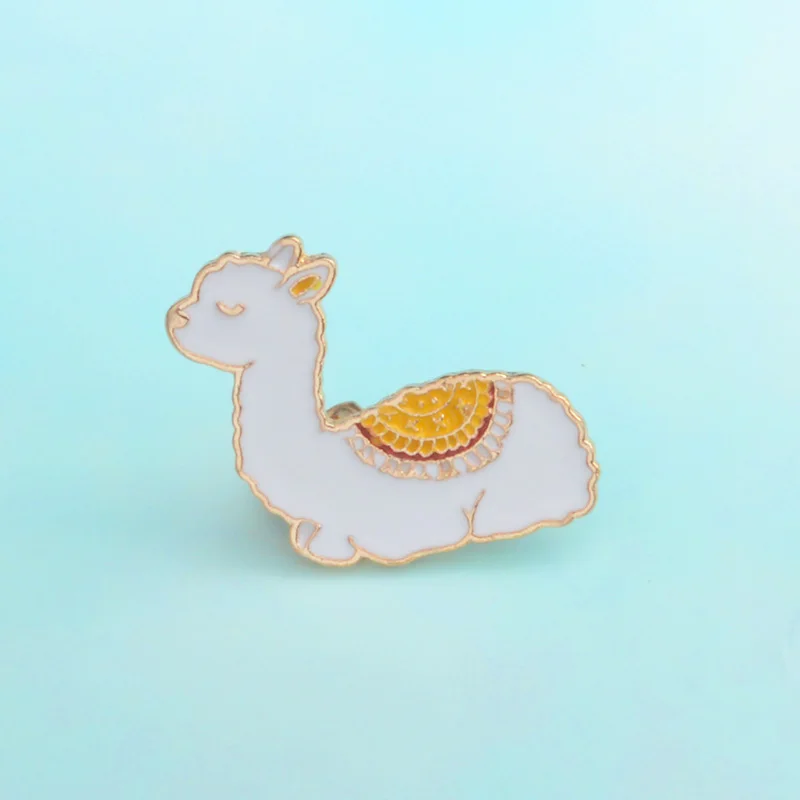 Эмалированные броши в виде мультяшной милой ламы булавка ювелирное изделие