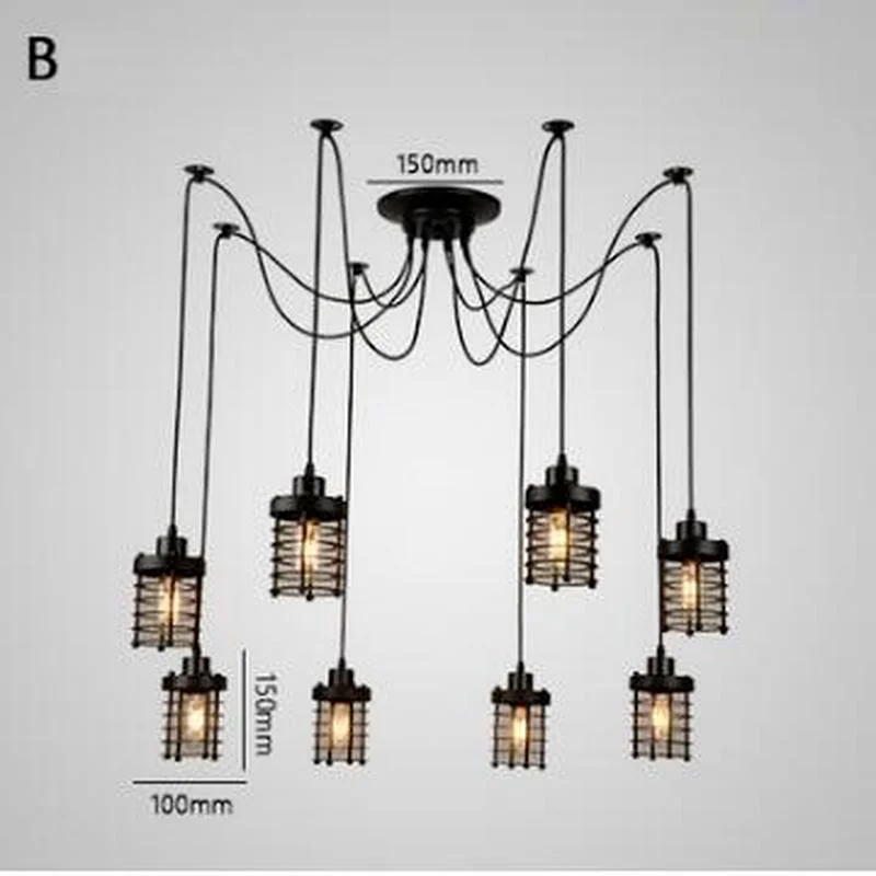 Винтажные подвесные светильники в виде паука лампа E27 промышленное освещение