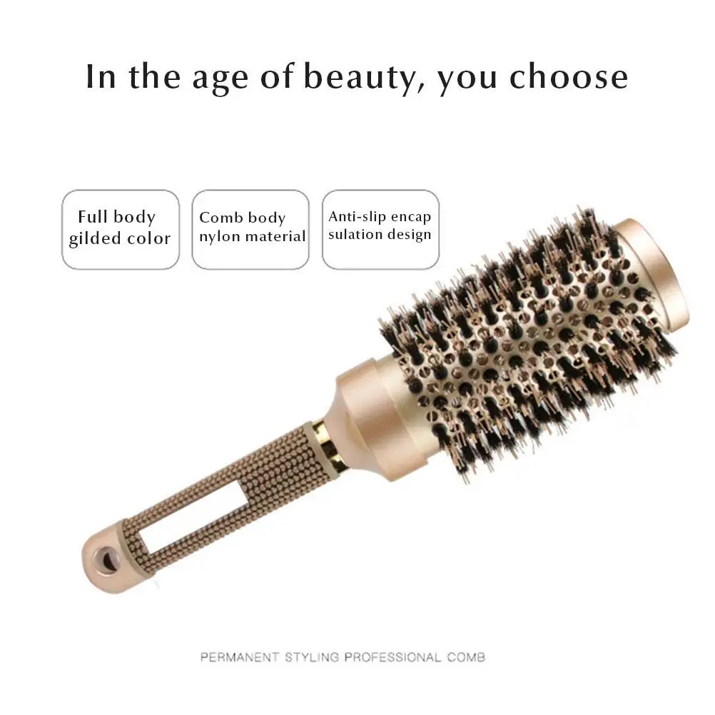 

Professional Hair Styling Round Comb Hair Curling Comb Blow Drying Nano Thermal Ceramic Ion Hair Brush Hair Care Styling Tool