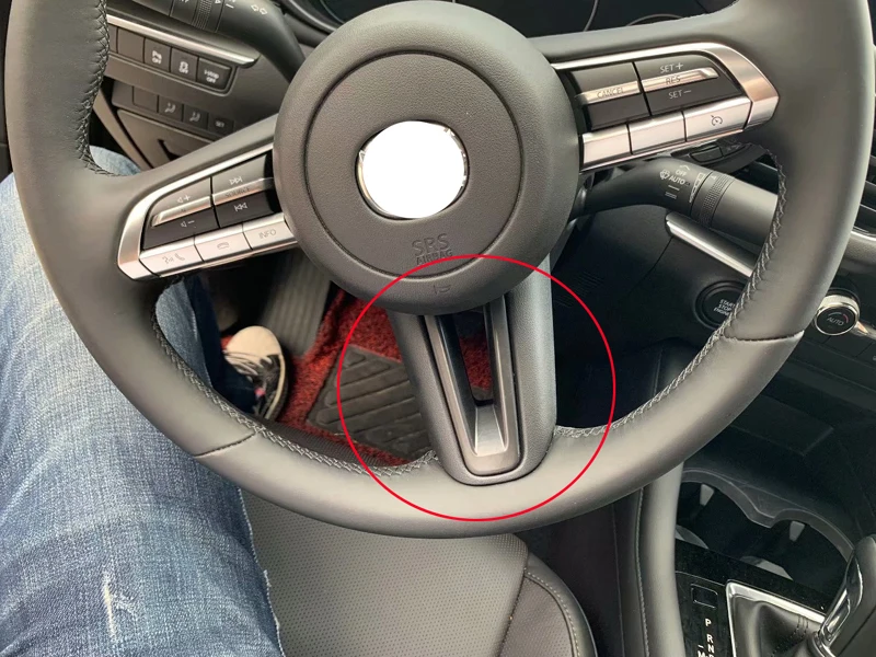 For Mazda 3 Axela Sedan BP 2019 2020 Carbon Fiber Style Steering Wheel Panel Cover Bezel Trim Insert Badge Molding Garnish | Автомобили и