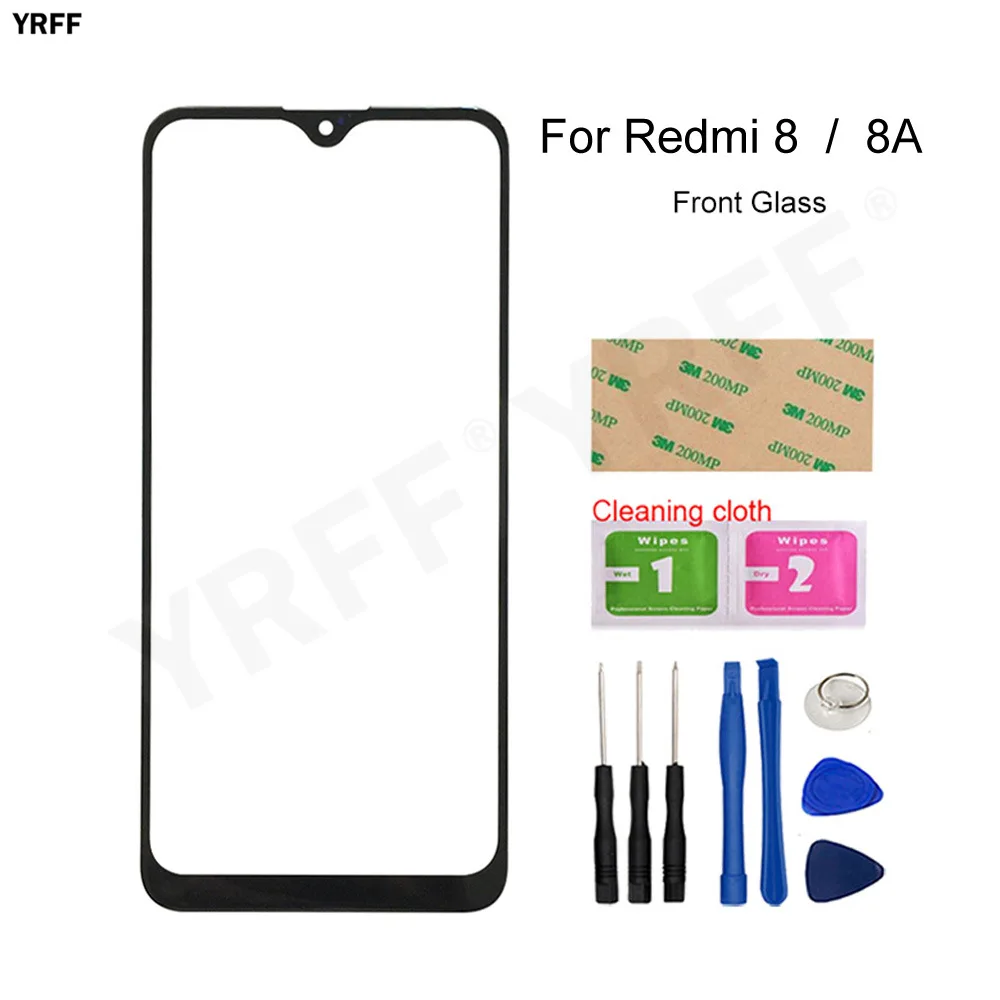 mobile glass panel for xiaomi redmi 8 8a front glass touch screen panel no touch screen phone repair parts tools 3m glue free global shipping
