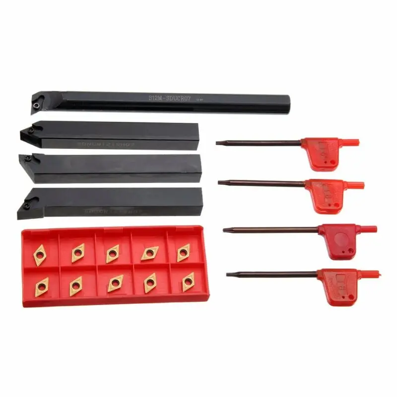 

SDJCR1212H07 Holder Lathe Turning Tool Cutter +10 X CCMT09T304 Carbide Inserts
