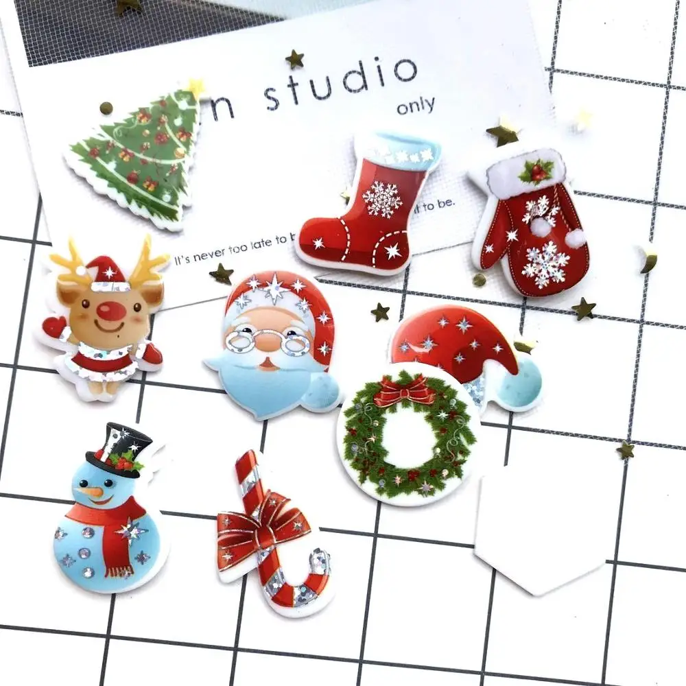 Микс бесплатная доставка 10 шт./лот рождественские украшения kawaii Смола Санта