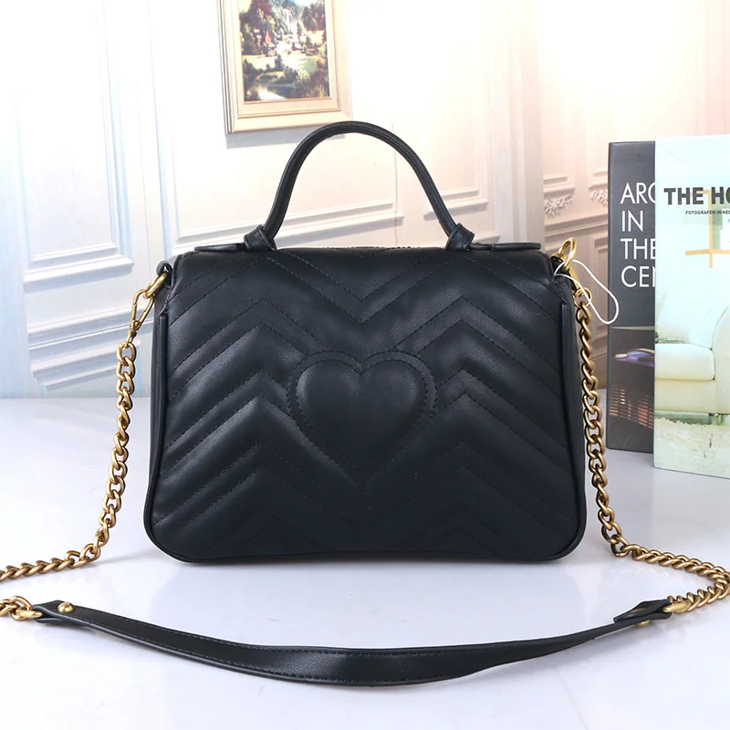 

Classic Dual G Wave Postman Bag Marmonte Love Chain Bag Mini Leather Cross Arm Portable GG Ladies Bag Luxury Brand Handbags