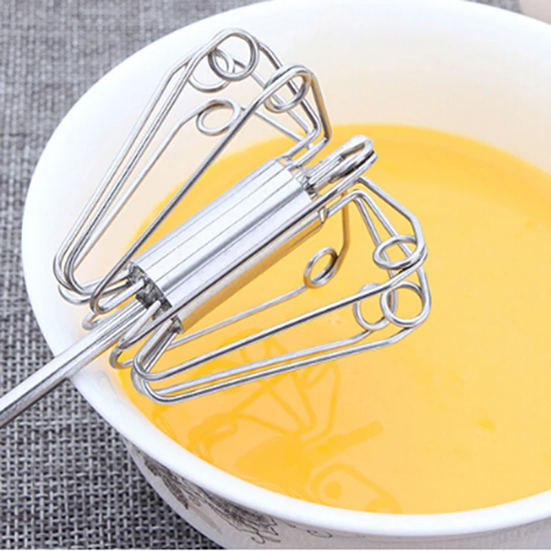 

1Pc Metal Egg Beater Metal Hand Pressure Rotary Semi - Automatic Whisk Foamer Rotate Hand Kitchen Cooking Tools