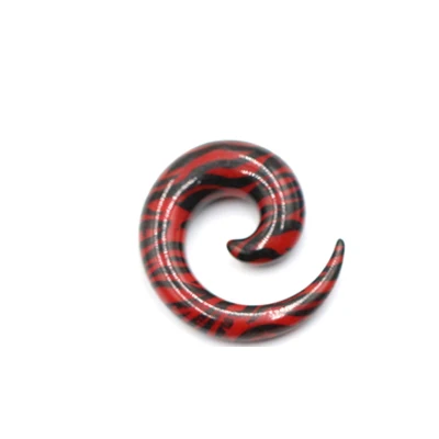Red Zebra Pattern Новинка, 2 шт., в стиле панк, акриловые, спиральные, конфетные, ушные приспособления, растягивающие пробки и туннели, расширители, пирсинг, ювелирные изделия, вечерние, подарок - Окраска металла: Red Zebra Pattern