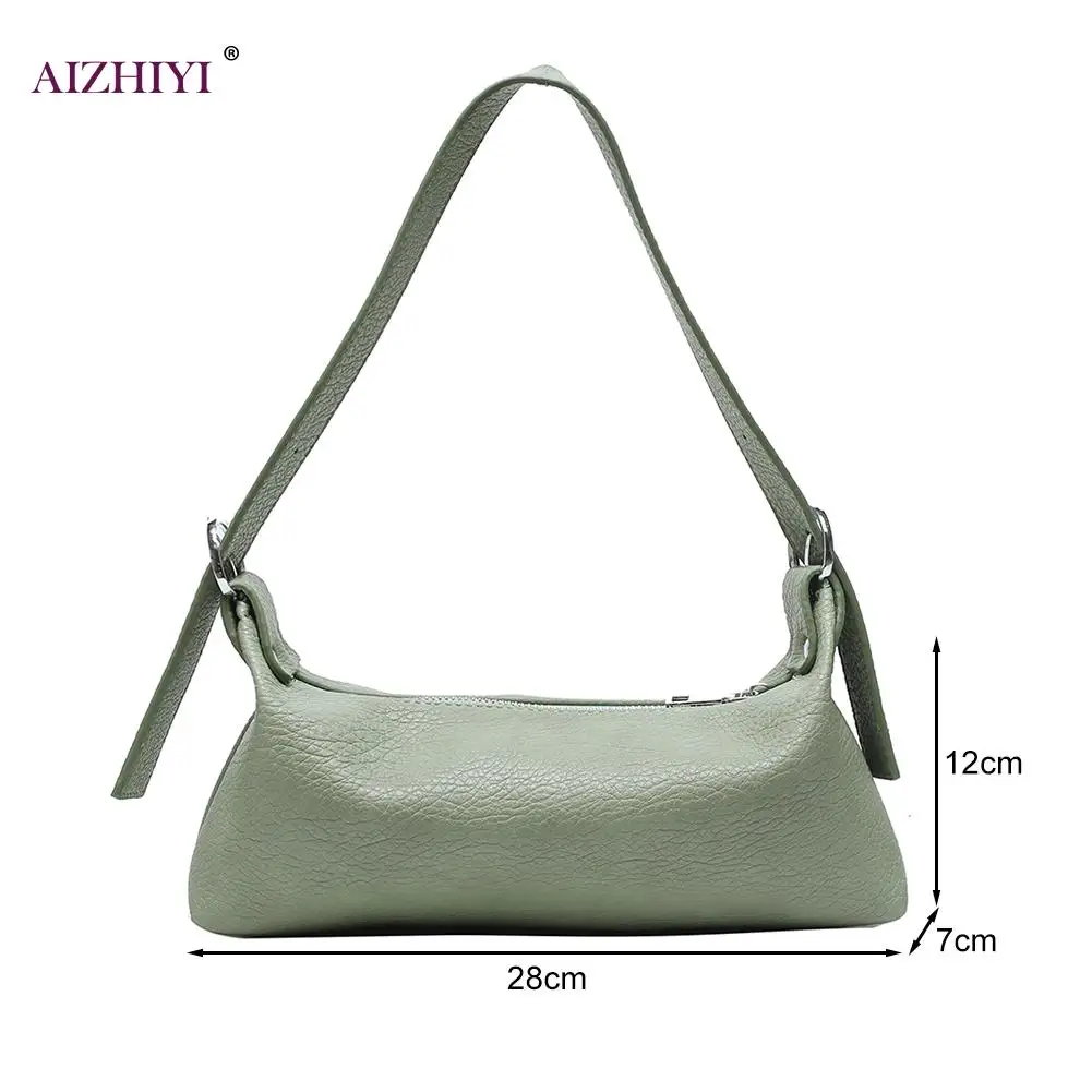 

Elegant Women PU Leather Hobo Shoulder Bags Casual Zipper Armpit Sling Handbags Youth Ladies Small Square Bag