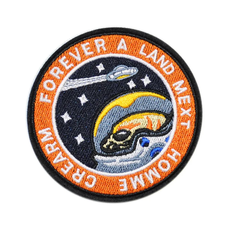 

New Arrival Round Space Alien Rocket Eyes Stranger Things UFO Iron Patch for Clothing Punk Embroidered DIY Parches Applique
