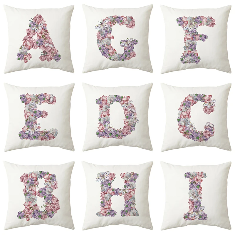 Фиолетовый цветок бабочка письмо Подушка Чехол домашний декор для дивана