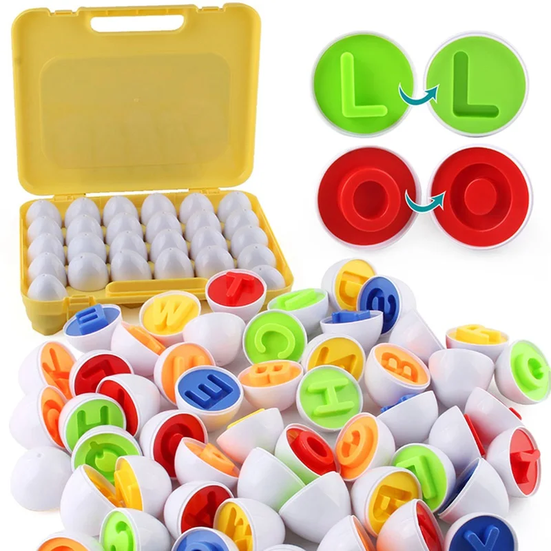 

26 English Letters Simulation Matching Smart Eggs Children Early Education Distinguish Colors Assembling Twisted Eggs Toy