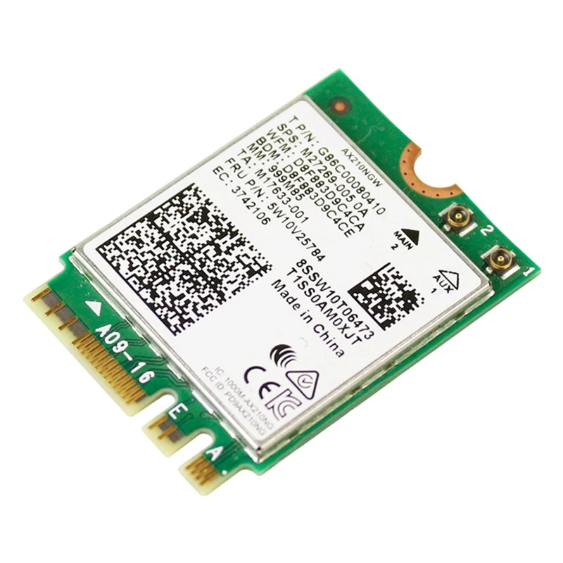 

AX210NGW NGFF M.2 Wireless WiFi 6E Network Card 2.4 / 5G 802.11ac ax Bluetooth-Compatible 5.2 Dual Band Wifi Card