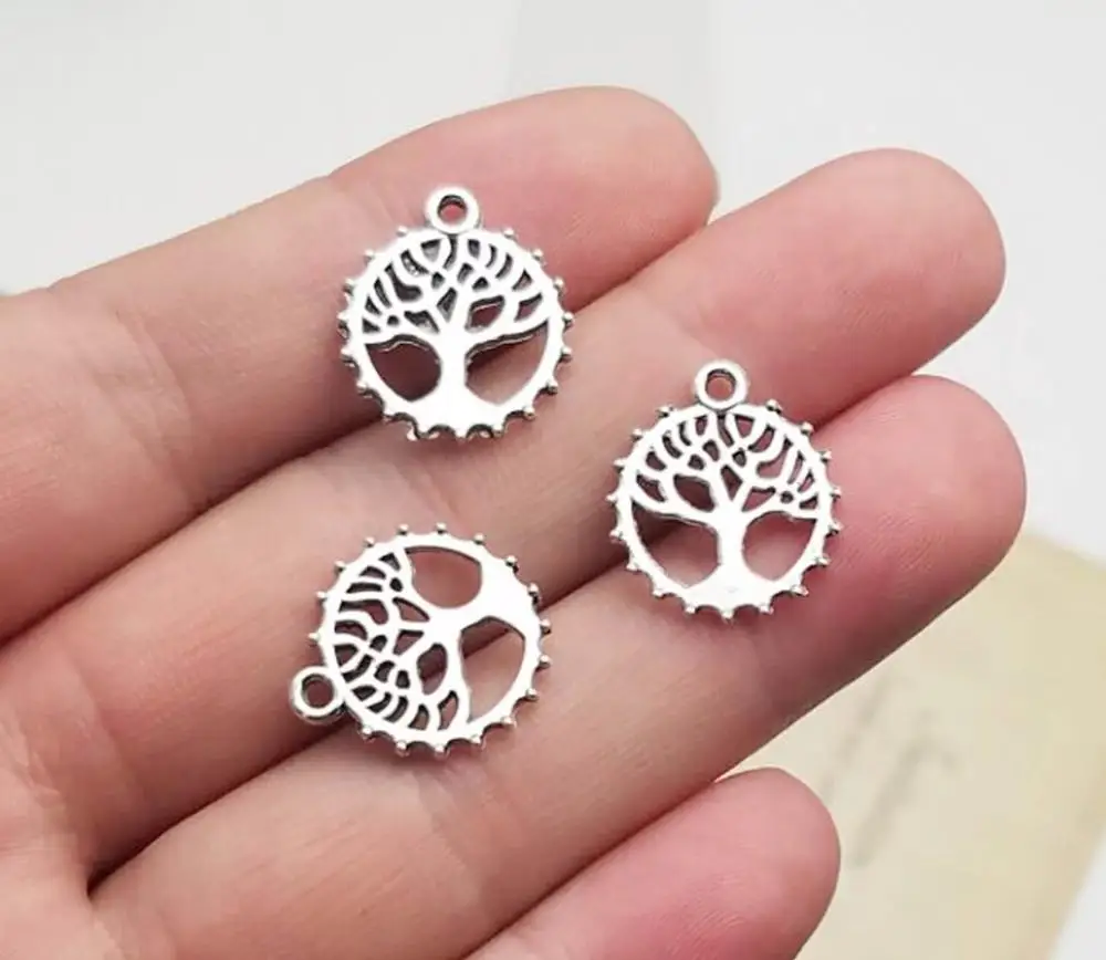 

50pcs/lot--18x15mm Antique Silver Plated Tree Of Life Charms Pendants For DIY Supplies Jewelry Making Finding Accessories