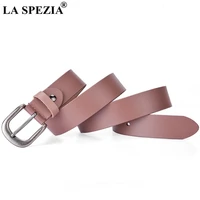 la spezia pink belt women genuine cowskin leather solid belt for trousers female pin buckle high quality ladies waist belts 110