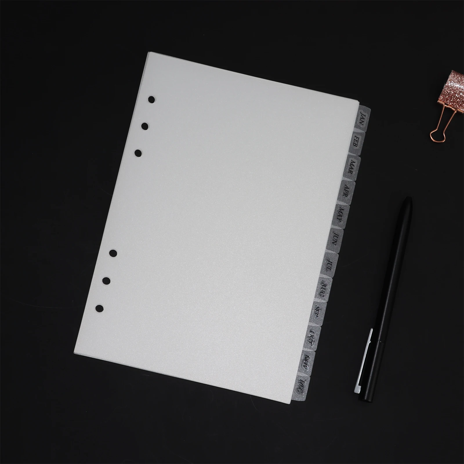 Najtaniej A5 Biały Przezroczysty Rozdzielacz Strona Prosty I Praktyczny Z Czarnym Brązujący Miesiąc Plan Etykieta 6 Otworów 12 Uszu Agenda Planowanie Rozdzielacz