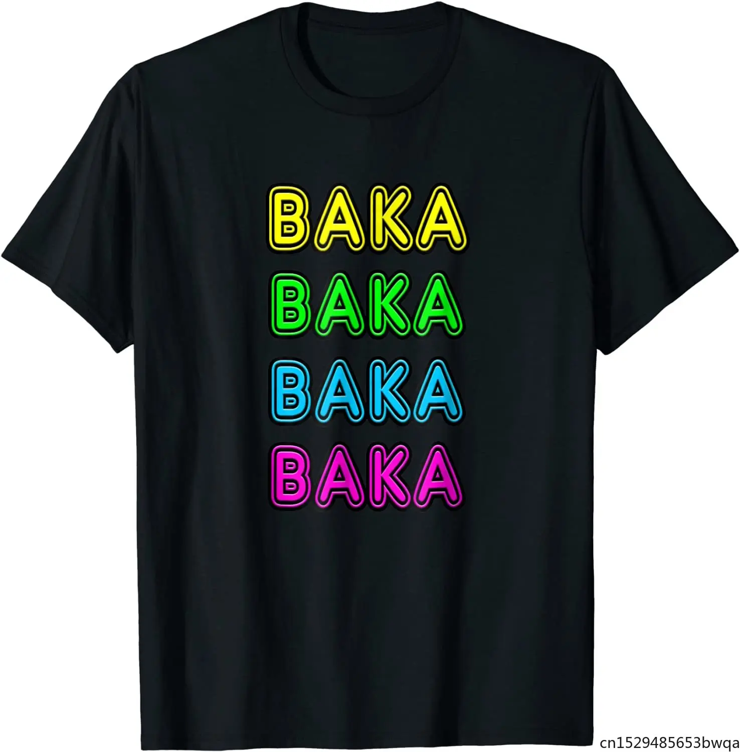 

Retro 80's Vintage Neon Anime Sign BAKA Funny Gift T-Shirt