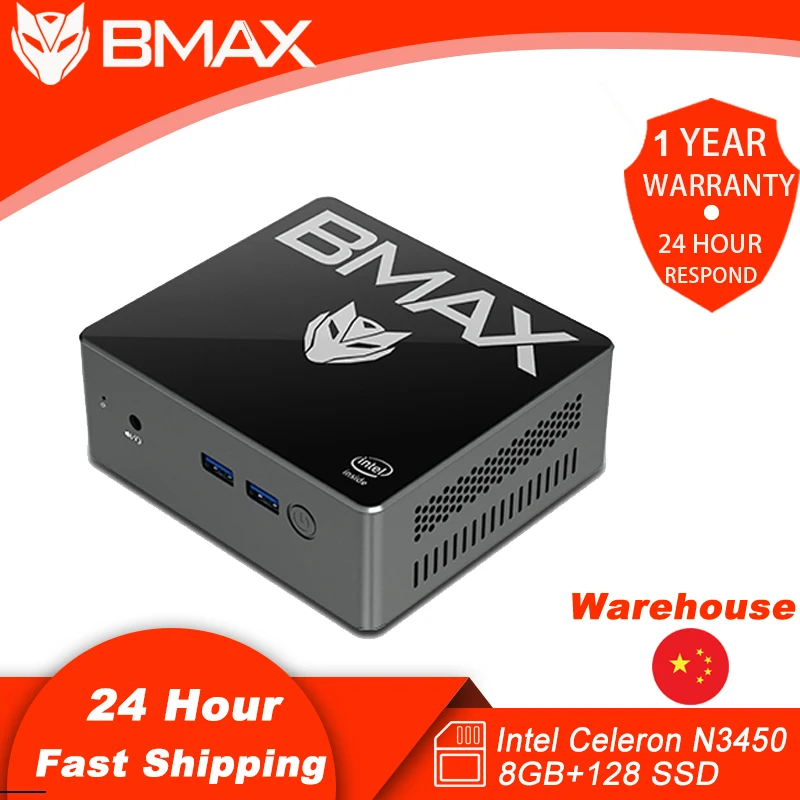 Bmax B2 Мини ПК Windows 10 Система Intel Pentium 9th Gen UHD Graphics 500 двухъядерный 8 Гб DDR4 128 ГБ ультра