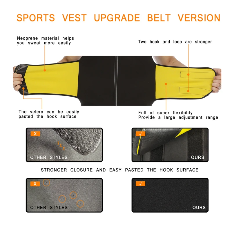 NINGMI Sports Vet  Mens Slimming Belt Fitness Waist Trainer Tights Weight Loss Neoprene Sauna Body Shaper Tank Top