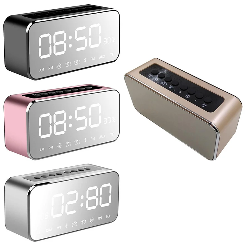 Горячая продажа Портативный MP3-плеер Зеркало Led стерео динамик s Bluetooth с fm-радио