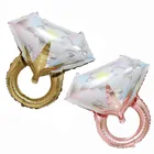 Шары воздушные фольгированные в виде кольца с бриллиантами, надувной шар, гелиевый воздух