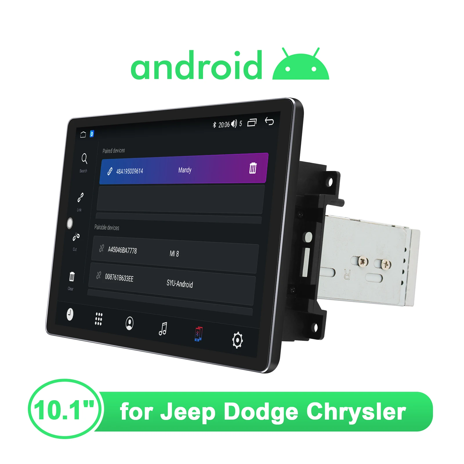 저렴한 10.1 '안드로이드 10 자동차 라디오 스테레오 1280*800 헤드 유닛 테이프 레코더 지프 랭글러 무선 Carplay 초박형 스크린