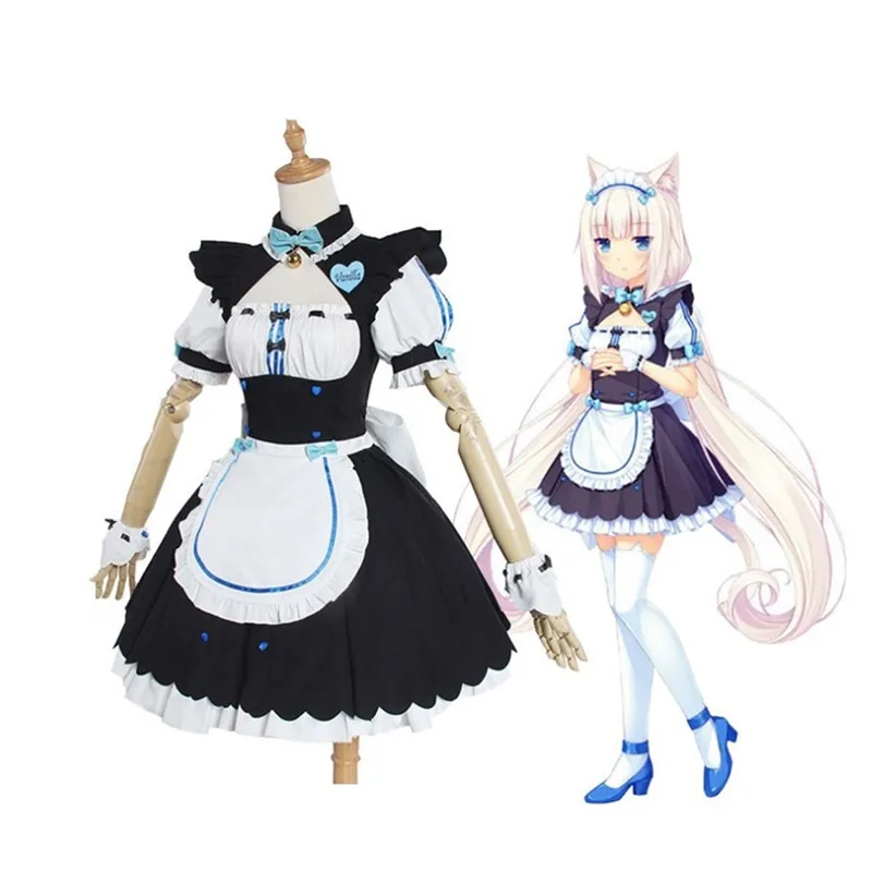 

Game Cosplay Cat-girl Paradise NEKOPARA Vanilla Cosplay Costume Woman Maid Outfits Dress+Headwear+Ears+Socks Sexy costumes