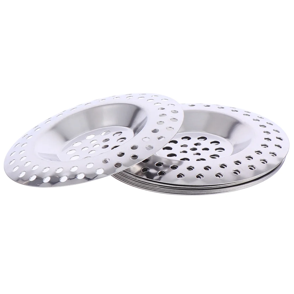 

10pcs Stainless Steel Bathtub Drain Cover Anti-clogging Bathroom Drain Filter