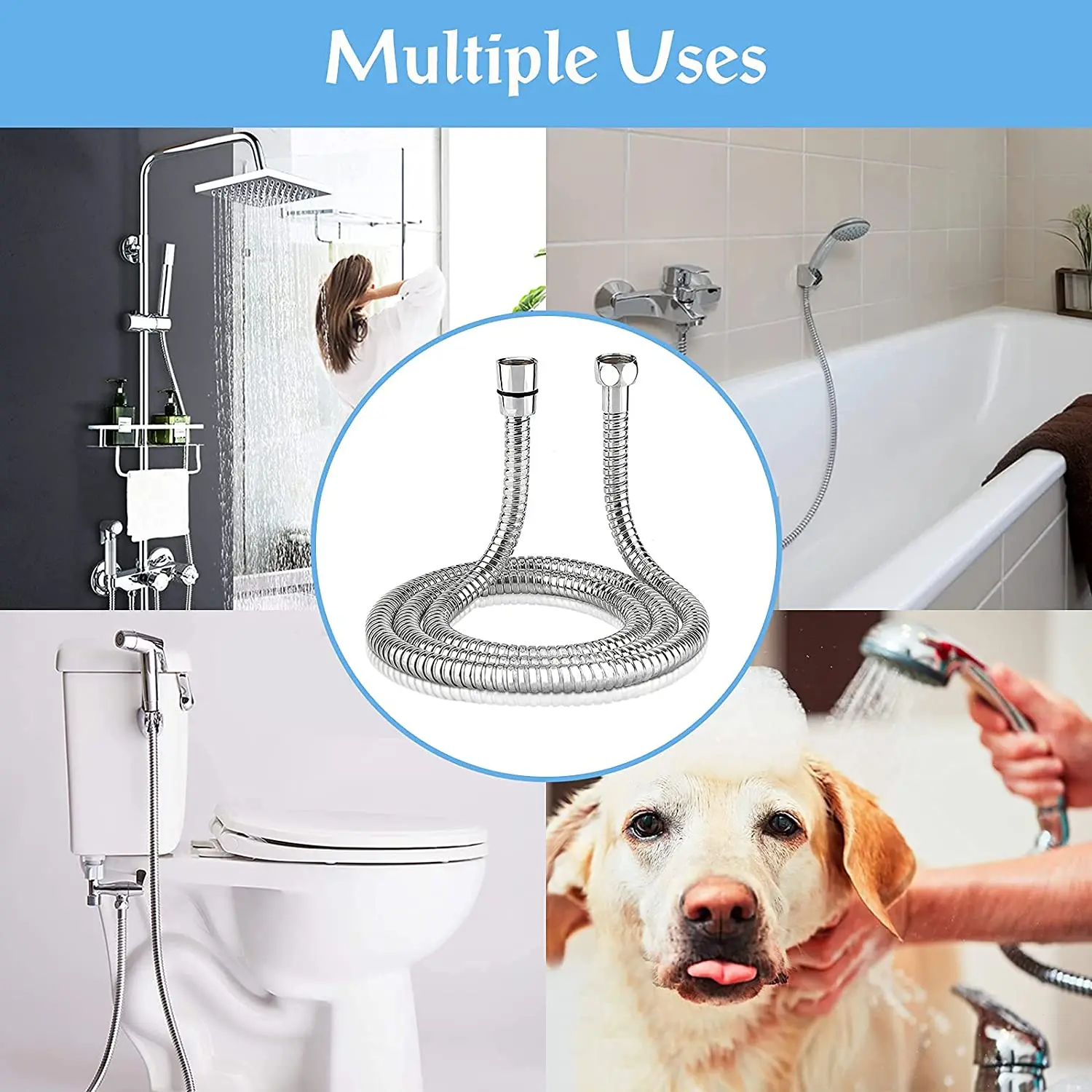 Ручной душевой шланг из нержавеющей стали 1 5 м фитинги 1/2 дюйма для обогрева