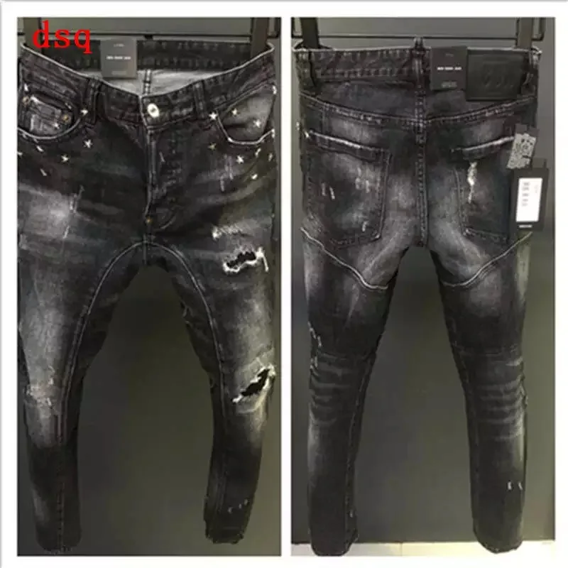 

NEW Men Jeans Ripped for Men Skinny DSQ D2 Jeans Pants Men Jeans Zipper Outwear Man Pants 1 order
