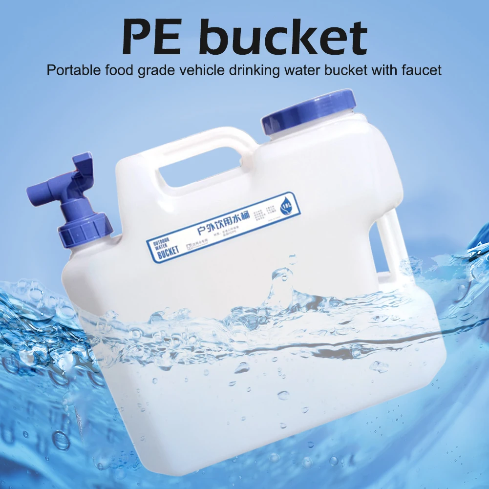 

10L/15L Capacity Outdoor Water Bucket Portable Driving Wateater Bucket Portable Tank Container with Faucet for Camping