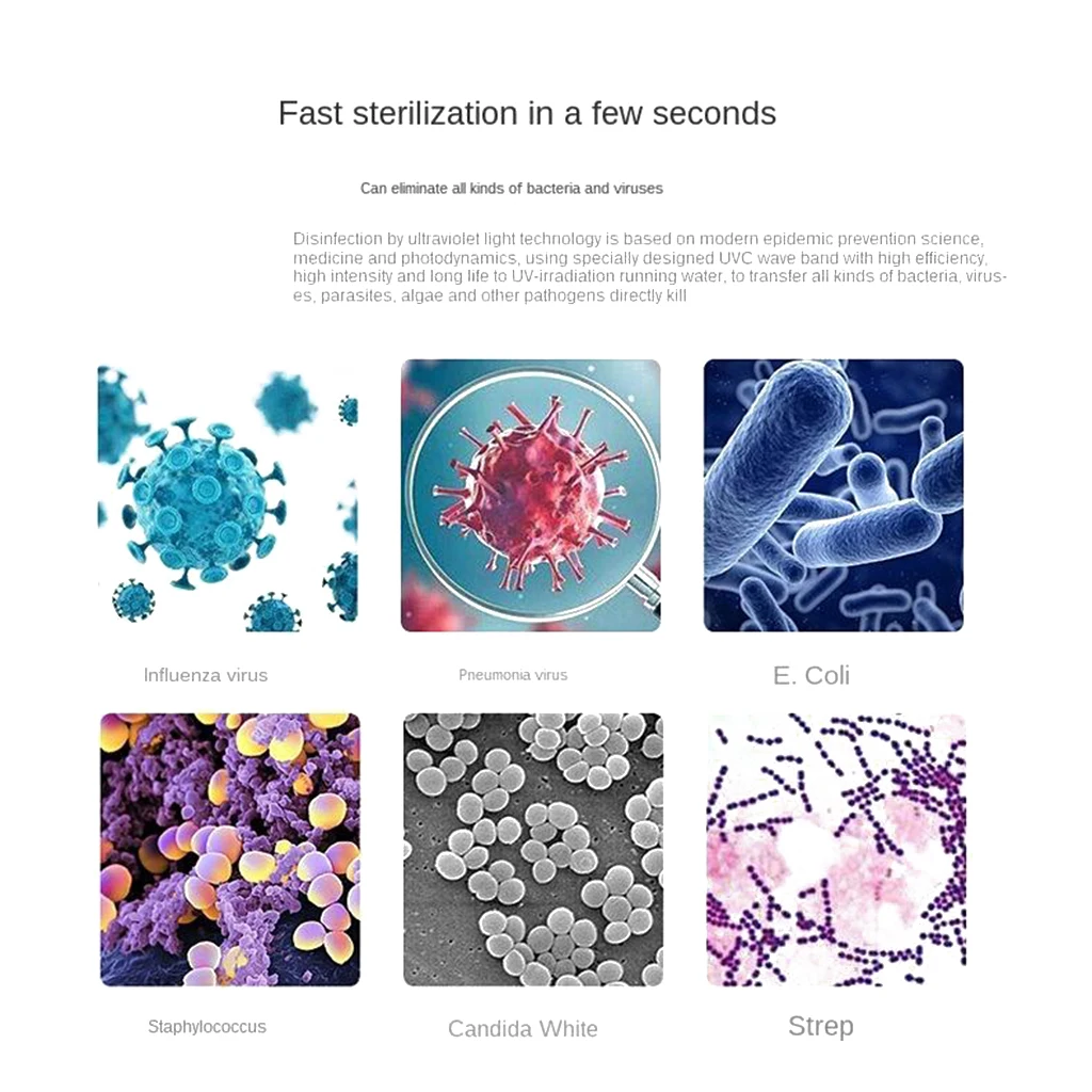 Ручной портативный светодиодный УФ лампа для дезинфекции бактерицидный