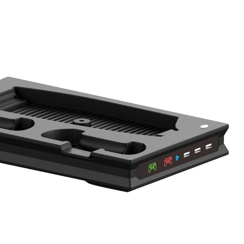 

45BD Multi-function Cooling Stand Charging Base Bracket Built-in Cooler Fan Compatible with PS5 Digital/Optical Drive Edition