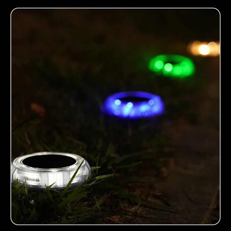 

8 LED Stair Lighting Wall Lamp paths light Solar Outdoor Underground Lights Colorful Lawn Lights Garden Waterproof Lamp