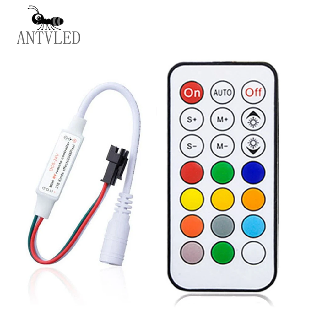 

DC RF 21Keys LED Pixel Strip Light Controller Dimmer 3pin For WS2811 WS2812B SK6812 1903 Strip Module Remote Controller DC5-24V