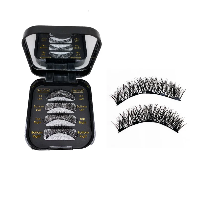 

4 Pairs 4/5 Magnet Magnetic Eyelashes Reusable Faux Cils Magnetique Natural With Gift Box Mink Eyelashes Handmade False lashes