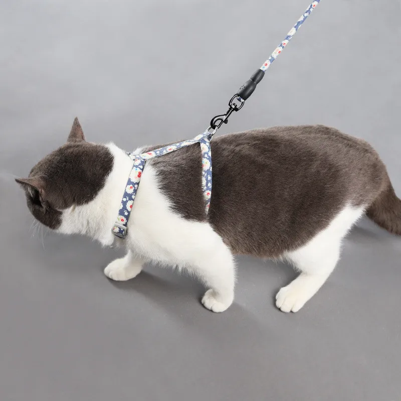 Нейлоновый поводок в японском стиле для кошек модная Регулируемая шлейка с