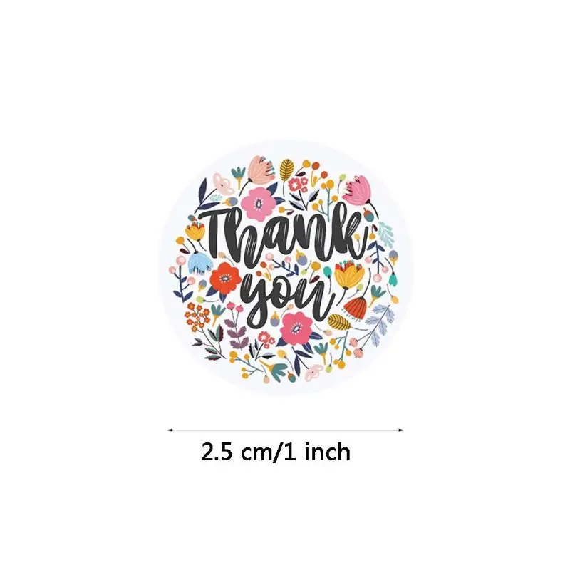 

500pcs/roll Floral Thank You Sticker Seal Labels Handmade Scrapbooking Decoration Stationery Stickers
