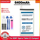 Аккумулятор LOSONCOER 6400 мАч LIS1569ERPC для Sony Xperia Tablet Z3 Compact SGP611 SGP612 SGP621, бесплатные инструменты