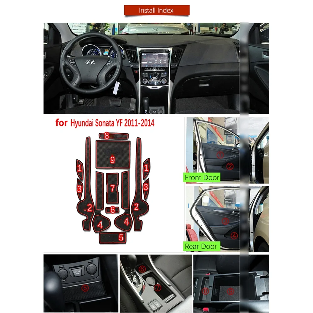Резиновый противоскользящий коврик для Hyundai Sonata YF i45 2011 2012 2013 2014 | Автомобили и