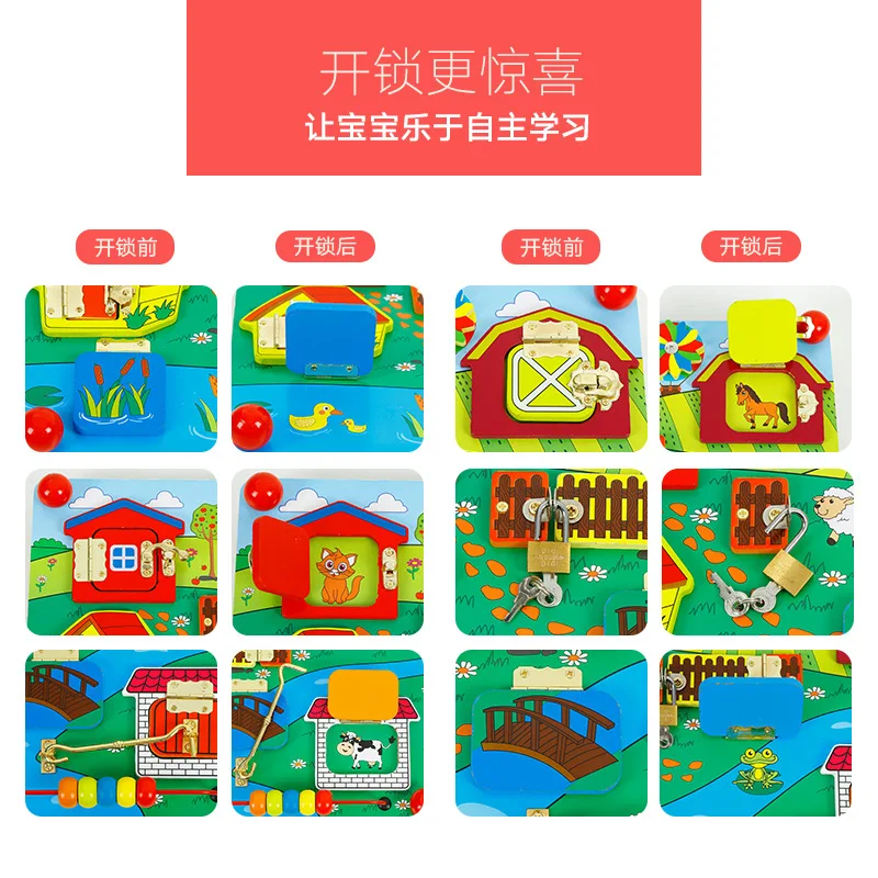 Бизиборды для детей развивающая игра Монтессори Деревянные игрушки малыша