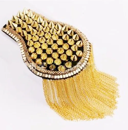 Высококачественная брошь ручной работы эполеты с заклепками для костюмов