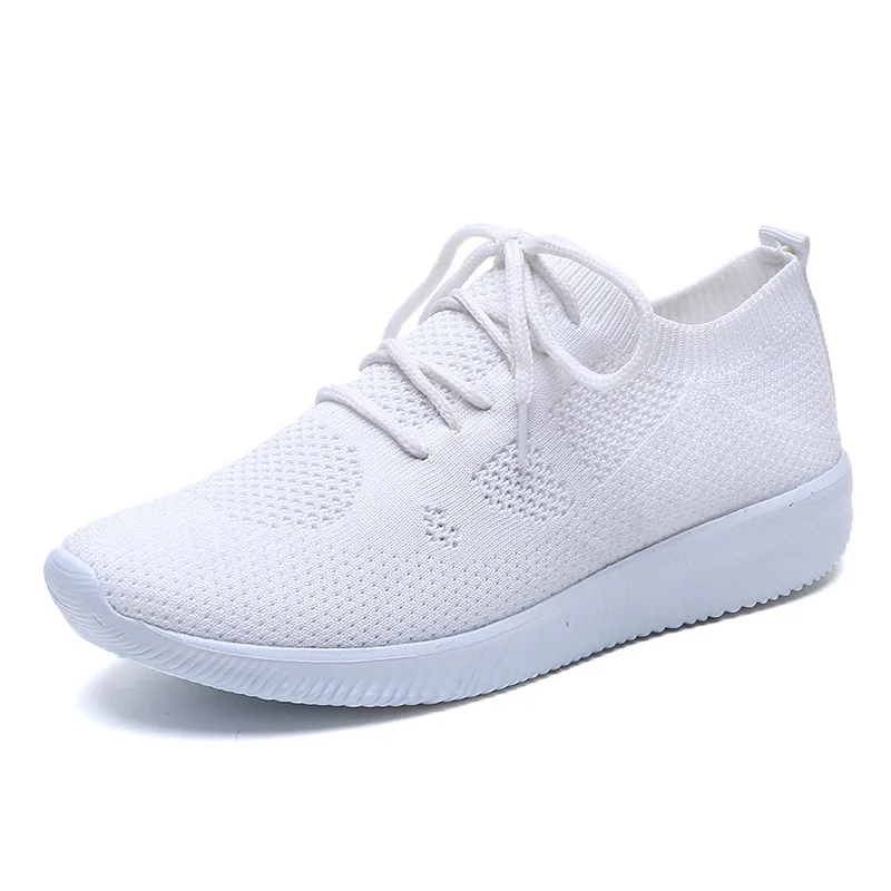 

Fashion Sneakers Women White Vulcanize Shoes Ladies Trainer Women Casual Knitted Shoes Lace-up Sock Shoes 2019 Chaussures Femme