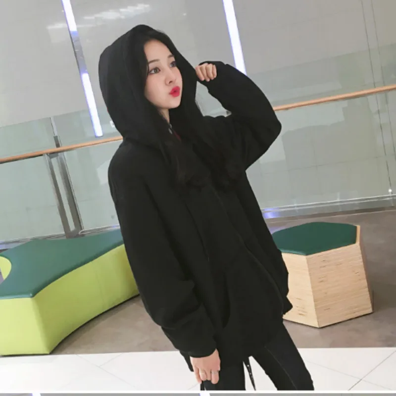 Женские толстовки с капюшоном свободные простые универсальные повседневные